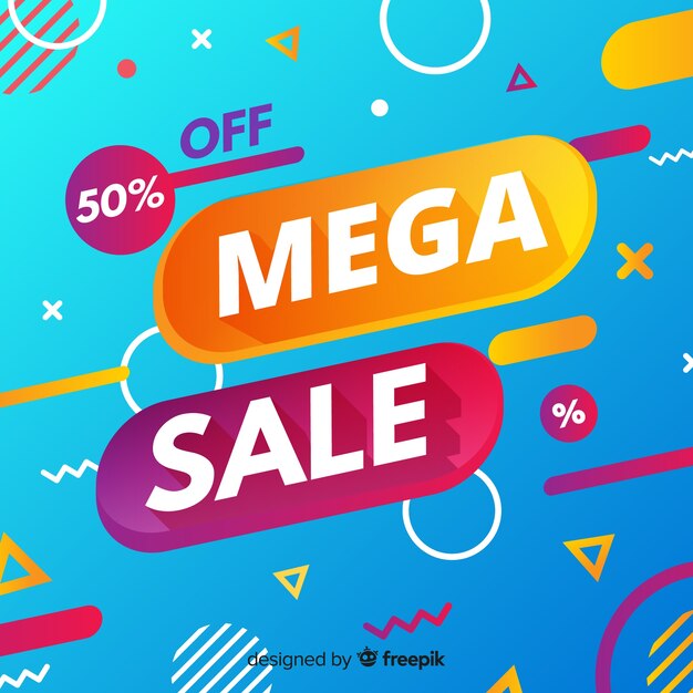 Plantilla de banner de promoción de venta abstracta