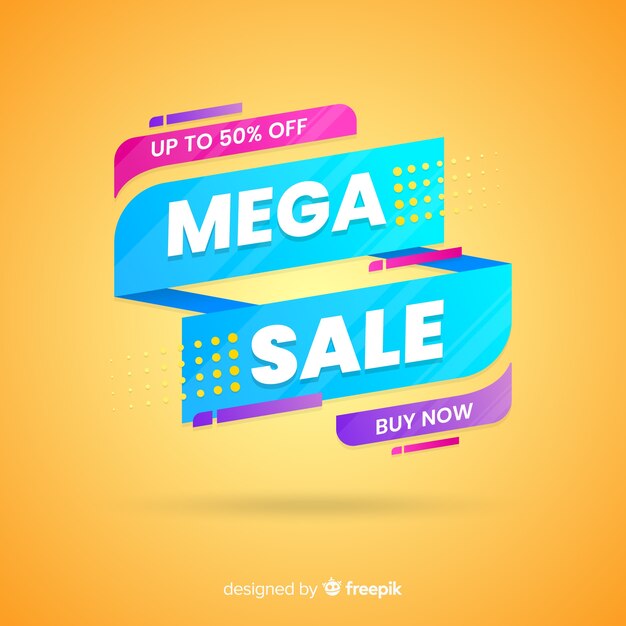 plantilla de banner de promoción de ventas abstracta