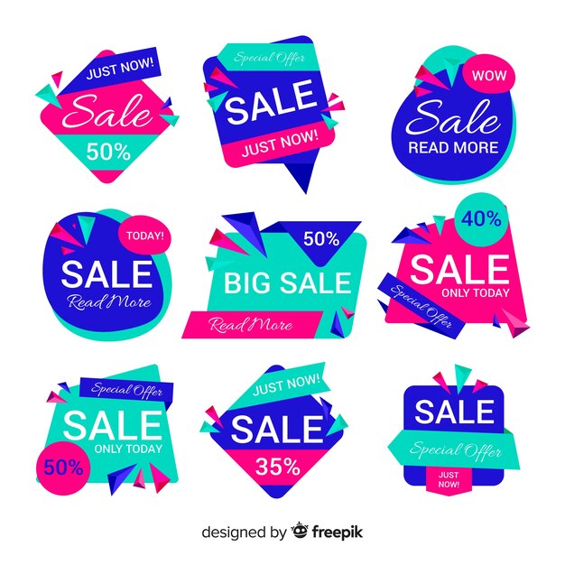 Plantilla de banner de rebajas con formas abstractas