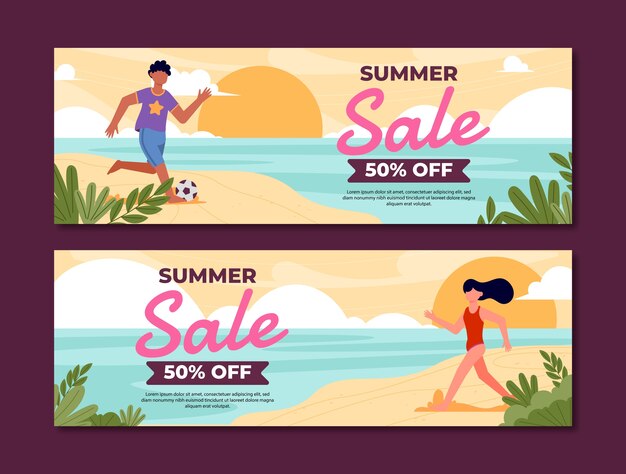 Plantilla de banner de rebajas de verano
