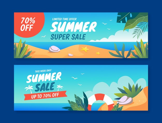 Plantilla de banner de rebajas de verano