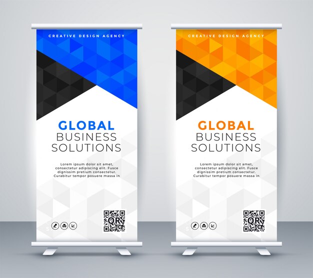 Plantilla de banner de resumen rollup standee