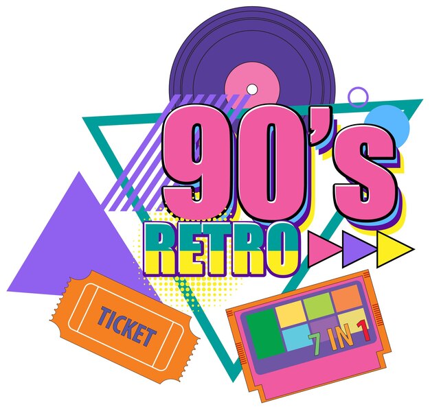 Plantilla de banner retro de los 90