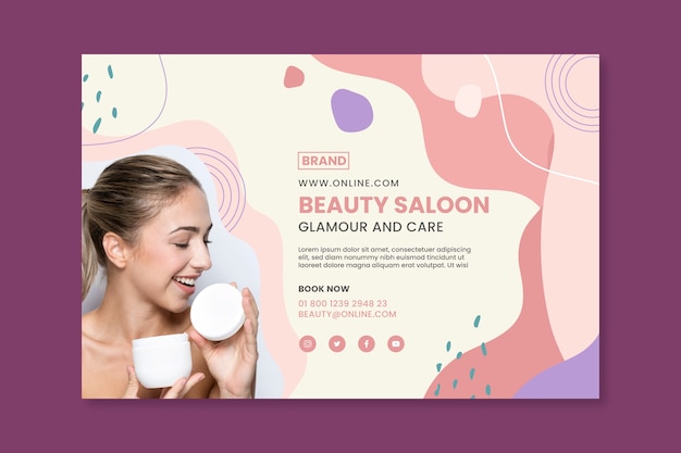 Vector gratuito plantilla de banner de salón de belleza