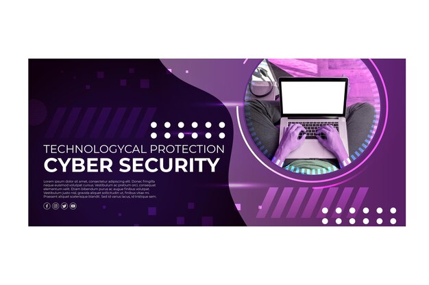 Plantilla de banner de seguridad cibernética