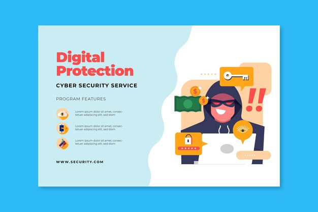 Plantilla de banner de seguridad cibernética