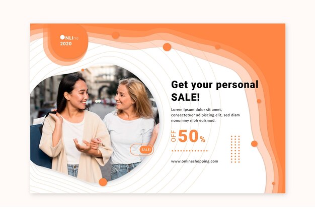 Plantilla de banner de servicio de compras en línea