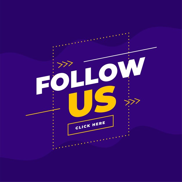 Plantilla de banner de síguenos de moda en morado