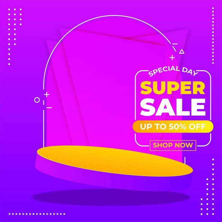 Vector gratuito plantilla de banner de super venta promoción de descuento de venta flash