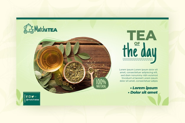 Plantilla de banner de té matcha