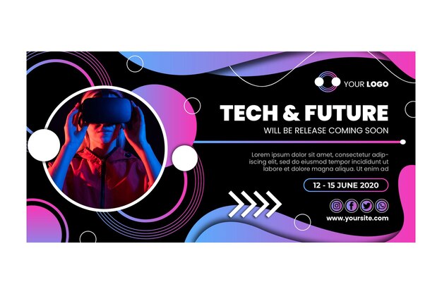 Plantilla de banner de tecnología y futuro