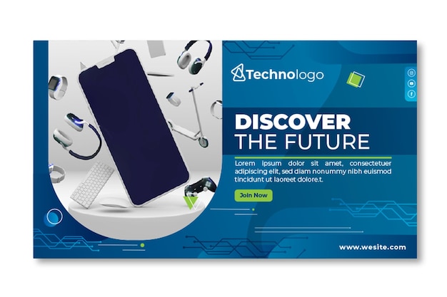 Plantilla de banner de tecnología móvil