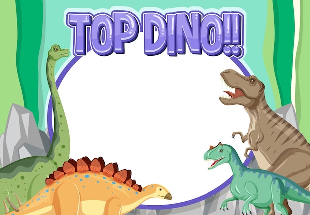 Plantilla de banner con tema de dinosaurio