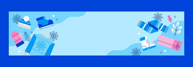 Plantilla de banner de Twitch para la celebración de la temporada de invierno