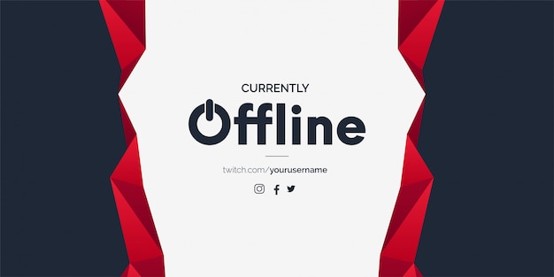 Plantilla de banner de Twitch sin conexión con formas abstractas