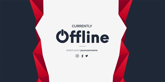Plantilla de banner de Twitch sin conexión con formas abstractas