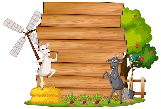 Plantilla de banner vacío con animales de granja