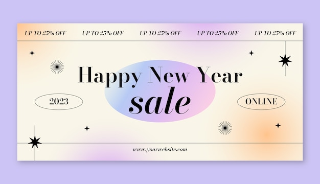 Vector gratuito plantilla de banner de venta de celebración de año nuevo