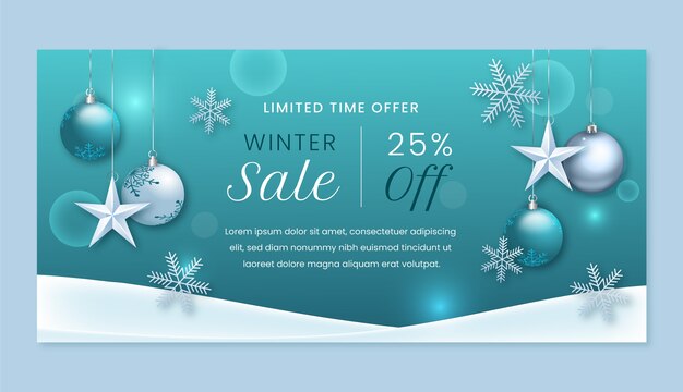 Plantilla de banner de venta de celebración de temporada de invierno