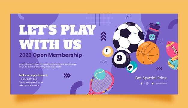 Plantilla de banner de venta de club deportivo