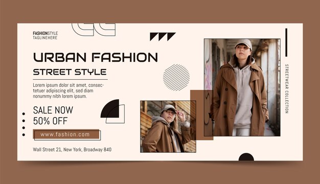 Plantilla de banner de venta de colección de moda de diseño plano