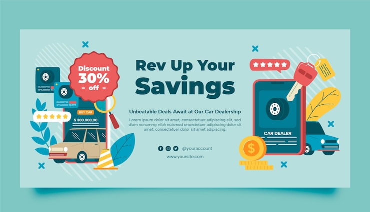 Vector gratuito plantilla de banner de venta de concesionarios de automóviles