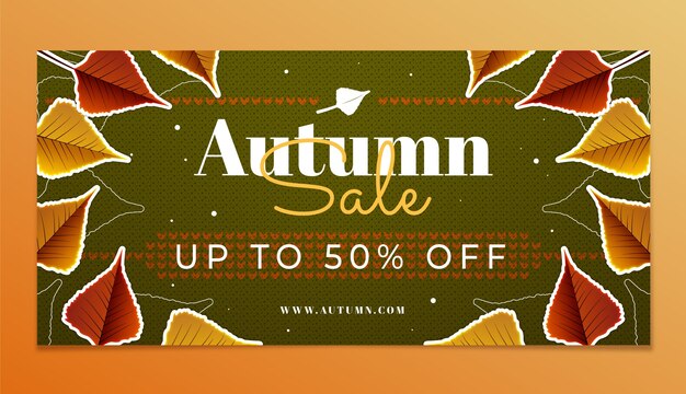 Plantilla de banner de venta de degradado para celebración de otoño