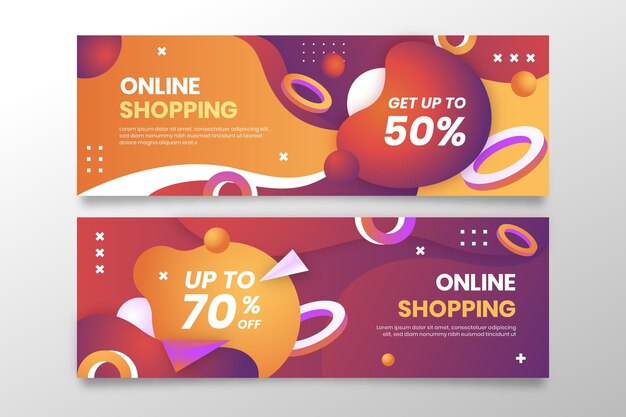 Plantilla de banner de venta degradado