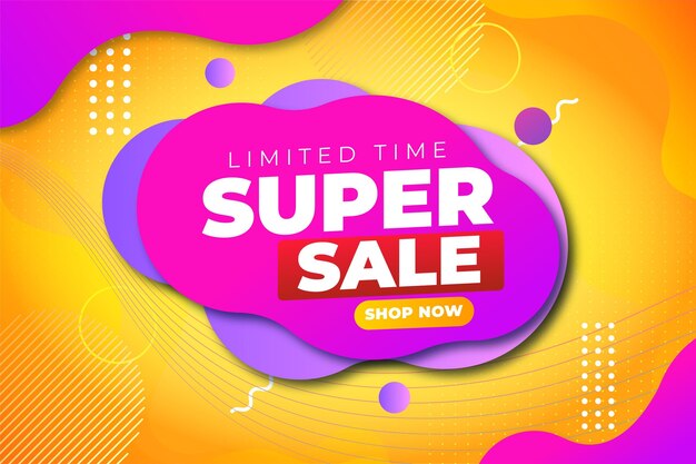 Plantilla de banner de venta horizontal abstracto degradado