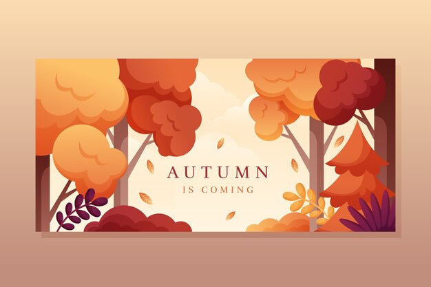 Plantilla de banner de venta horizontal degradado para celebración de temporada de otoño