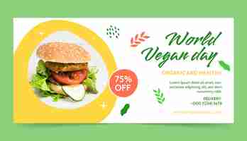 Vector gratuito plantilla de banner de venta horizontal del día mundial vegano