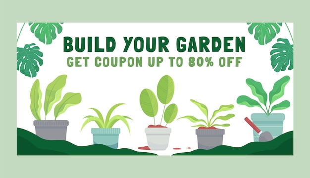 Vector gratuito plantilla de banner de venta de jardinería y jardinería