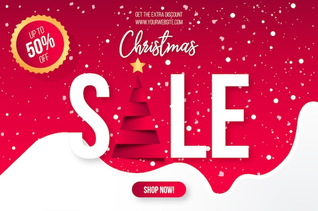 Plantilla de banner de venta de navidad