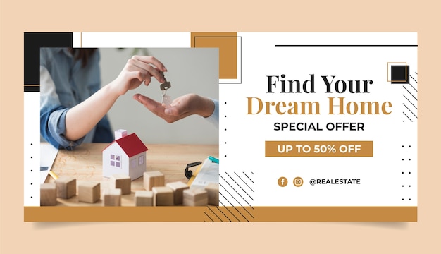 Plantilla de banner de venta de negocios inmobiliarios