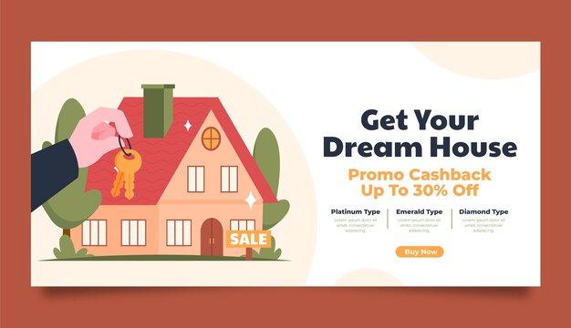 Plantilla de banner de venta de negocios inmobiliarios