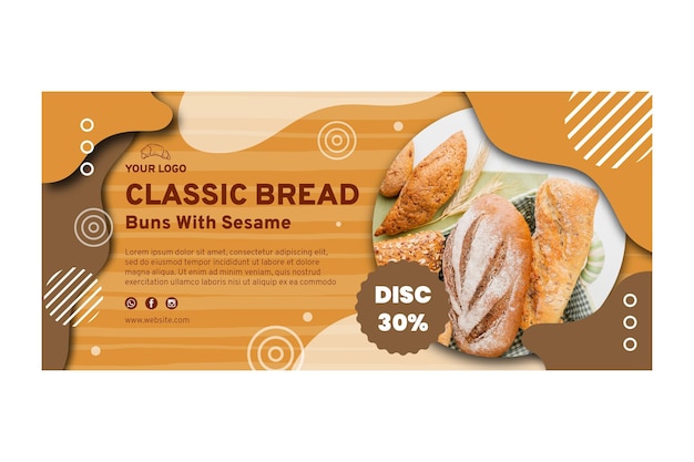 Vector gratuito plantilla de banner de venta de pan