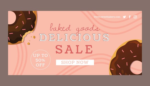Plantilla de banner de venta de panadería