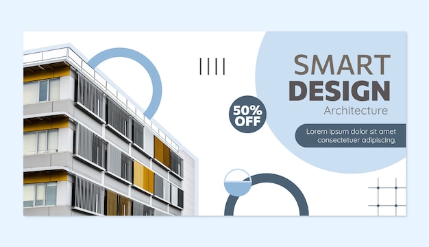 Plantilla de banner de venta de proyecto de arquitectura mínima