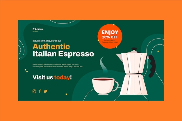 Vector gratuito plantilla de banner de venta de restaurante italiano