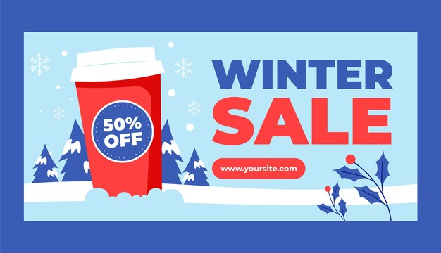 Plantilla de banner de venta de temporada de invierno