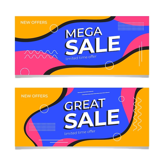 Plantilla de banner de ventas colorido abstracto