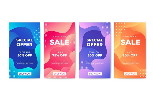 Plantilla de banner de ventas con formas abstractas
