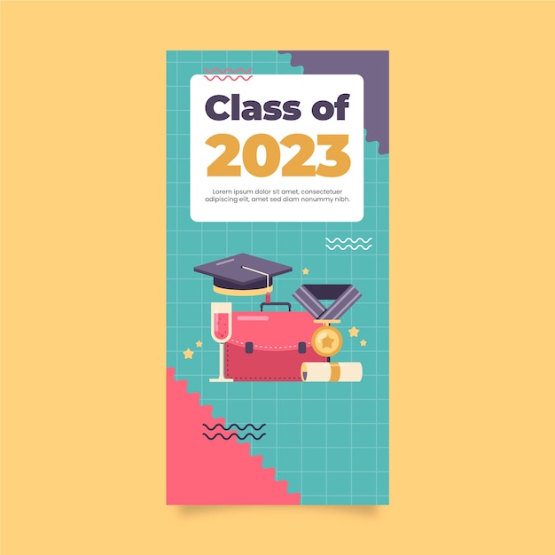 Vector gratuito plantilla de banner vertical para celebración de graduación