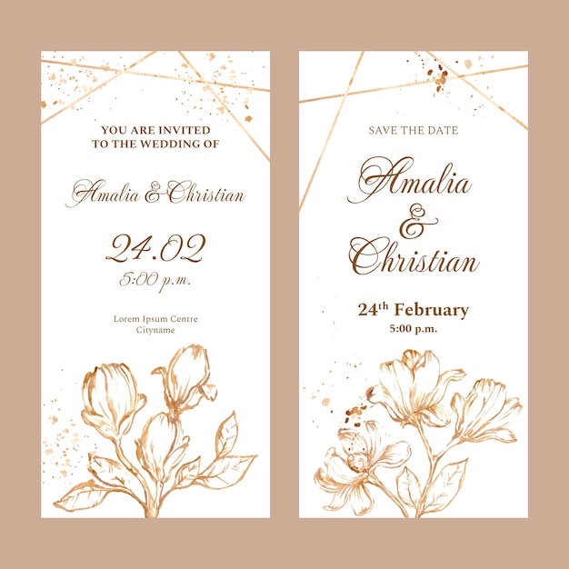 Plantilla de banner vertical de ceremonia de boda