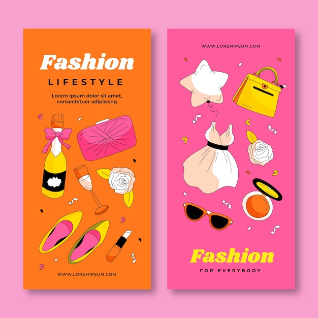 plantilla de banner vertical para la colección de moda y el estilo