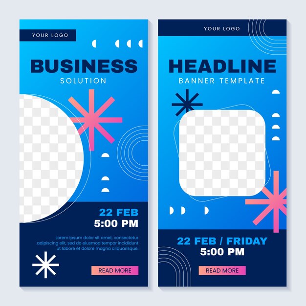 plantilla de banner vertical con gradiente