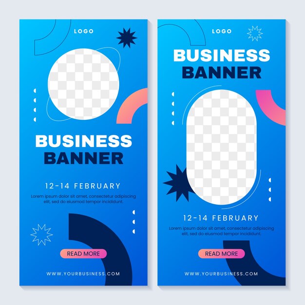 plantilla de banner vertical con gradiente