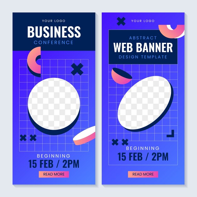 plantilla de banner vertical con gradiente