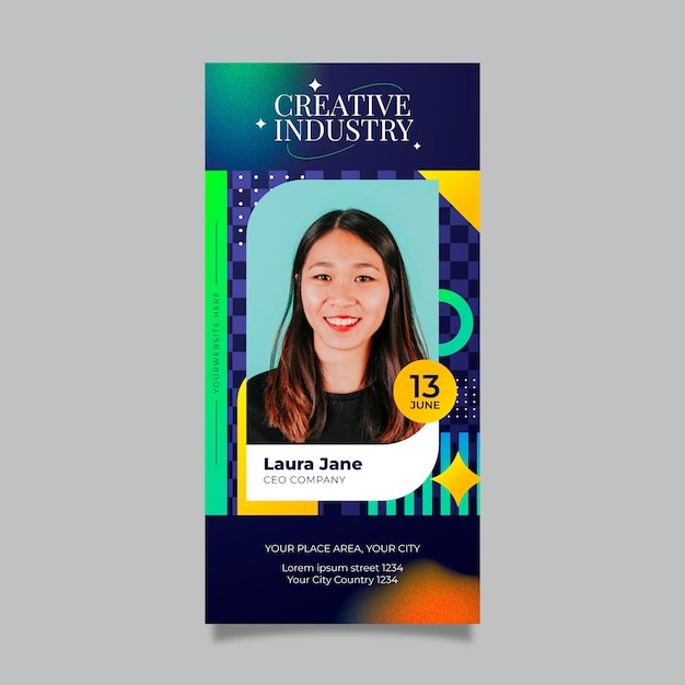 plantilla de banner vertical con gradiente