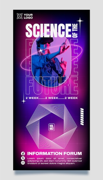 plantilla de banner vertical con gradiente